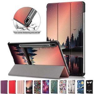 Tablett PC -fall Väskor Fall för Samsung Galaxy Tab S8 Ultra S7 Plus FE 12,4 tum vikningsstativ Tablettskal för Samsung Tab S8 S7 Plus FE Cover Case YQ240118