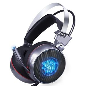 Hörlurar/headset Zop N43 Stereo Gaming Headset 7.1 Virtuellt surround basspel hörlurar hörlurar med mic LED -ljus för dator PC -spelare