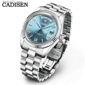 Outros relógios CADISEN C8185 ICE-BLUE Dial Sapphire Glass es Men Japão MIYOTA-8285 Movt Masculino Mecânico Automático Mergulhador Relógio Q240118