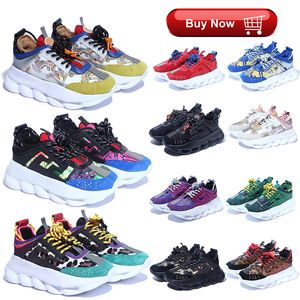 Designer Italien kedjereaktion Runningskor Reflekterande sneakers Triple Black White Multi-färg Suede Red Blue Yellow Fluo Tan Luxury Men Women Designer Trainers