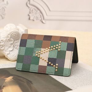 Designer Mens wallet 2024 new gold willow nail camouflage canvas plaid short wallet Card Holder wallets 5A Genuine leather Bag original box 8 colors