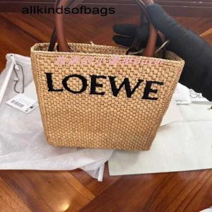 Designer Bag Loewwes Basket 23 Ny A5 Letter Micro Label Straw Woven Liten Womens Natural Black FrJ