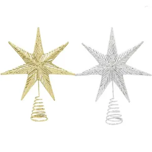 Decorações de Natal estrela metal árvore topper ornamento oco design prata para restaurantes casa