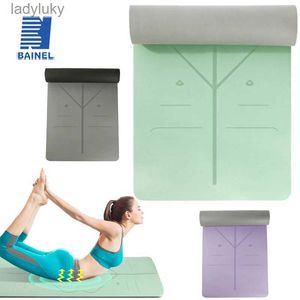 Yoga Mats Natural Rubber Yoga Mat with Thickened Position Line 8mm TPE Sports and Fitness Mat for Home Exercise and Outdoor TravelL240118