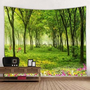 Tapissries Nature Forest Landscape Tapestry Wall Hanging Boho Travel Madrass Studio vardagsrum Bakgrundskonst Decorvaiduryd