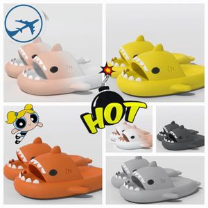 Cartoon Shark Slippers Summer Outdoor Sandals Men's Women's Rainbow Slippers Soft Sole Beach Sale Casual Sandals