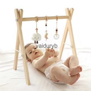 Mobiler# 1set Wood Baby Play Gym Foldbar Frame Activity Gym Cartoon Animal Hanging Toys Nursing Gifts barnvagn Tillbehör Baby Toysvaiduryb