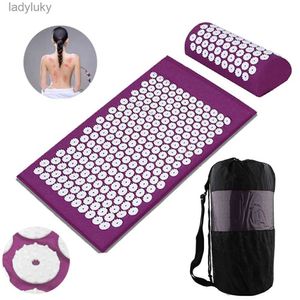 Yogamattor 65x40cm Massager Cushion Head Neck Back Foot Acupressure Mat Relieve Body Pain Acupuncture Massage Pillow Yoga Spike Matl240118