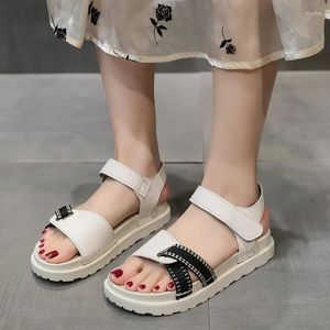 Sandals Ladies Shoes 2024 Summer Women's Fashion Hook Loop Flats Comfort Soft Platform Daily Female Dress
