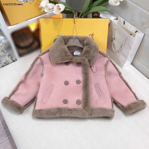 Novas crianças jaqueta designer meninos meninas lapela casaco tamanho 110-160 inverno roupas de bebê pelúcia interior criança outerwear jan20
