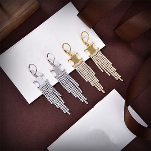 Nowy projektant kolczyki modowe krystaliczne litera kobiet luksus wisior ślub męski damski kolczyk biżuteria