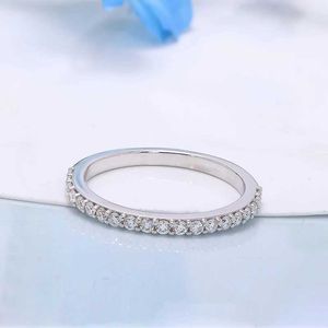 Band Rings Melee Stone CVD HPHT Lab Grown Diamond 0.3CTW Engagement Matchband för Lady Def Color Real 14K White Gold J240118