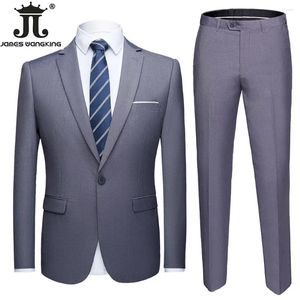 メンズスーツ15色M-6xl（ジャケットパンツ）作業服フォーマルビジネスオフィススーツソリッドカラーグルームのウェディングドレスブレザーズボン