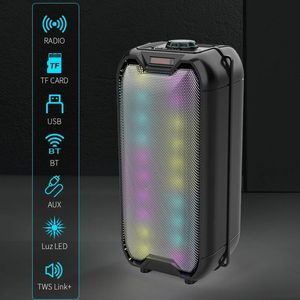 Lautsprecher im Freien, quadratischer Subwoofer, kabellose Bluetooth-Lautsprecherkarte, U-Disk-Soundbox, TWS-Basssäule, RGB-optischer Audioverstärker, Musikbox