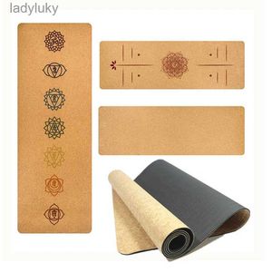 Yoga Mats 183X68cm Natural Cork TPE Yoga Mat For Fitness 5mm Sport Mats Pilates Exercise Non-slip Yoga mat With Position Body LineL240118