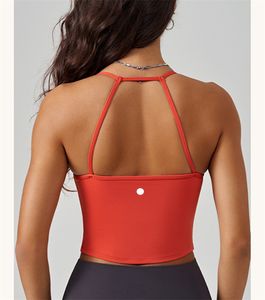 Lu Yoga Mulheres Sutiãs Bodycon Regata para Mulheres Treino Fitness ll Sutiã Top Mulheres Push Up Sem Costura Cruzado Costas Esporte Regata Cueca Correndo Ginásio Preto BX021