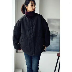 Kopa damski Coats Micoco Y9079C Koreańska wersja Casual Prosta, luźna ciepła kurtka bez kołnierza