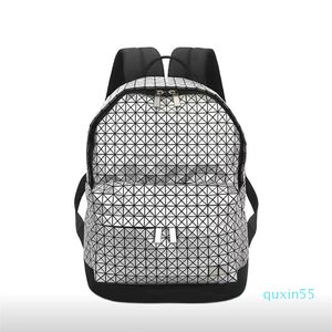 mochila de casal masculino e feminino treliça de diamante geométrico mochila de estudante de moda mochila de viagem