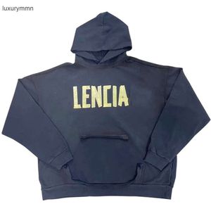 designer hoodie balencigs Fashion Hoodies Hoody Mens Sweaters High Quality trendy brand couple style front and back American grain paper tape letter ter ZLE6