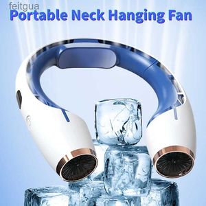 Electric Fans Xao MI Hanging Neck Fan Portable Air Conditioner USB 4000mAh Rechargeable Semiconductor Refrigeration Bladeless Neckband Fans YQ240118
