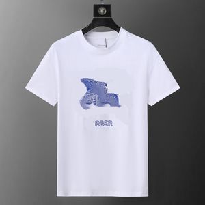 2024 verão masculino e feminino nova solta camiseta moda puro algodão manga curta luxo carta padrão camiseta M-3XL