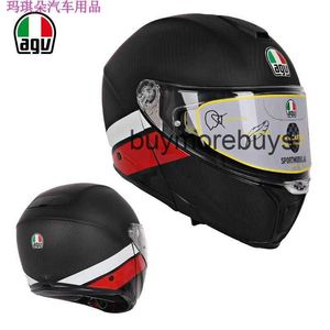 Capacete de motocicleta Agv aberto de rosto inteiro Capacete leve de fibra de carbono para homens e mulheres que montam capacete de motocicleta antiembaçante para todas as estações Universal WOYF