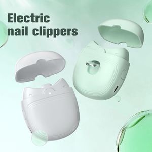 Behandlingar USB Electric Nail Clipper Cutter med LED -ljus 2Squeed Automatic Nail Grinder Trimmer For Baby Adult Mini Manicure Tools