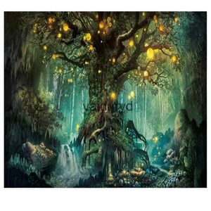 Tapisserier Psychede Forest Tapestry Nature Tree Ular Elves Wall Hanging For Life Tree WARME BEACH Filt Print Home Decorvaiduryd