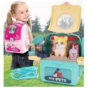 Ferramentas Oficina Pet Care Play Set Doctor Kit para crianças Doctor Pretend Play Vet Dog Grooming Toys Filhote de cachorro Dog Carrier Feeding Dog Backpackvaiduryb