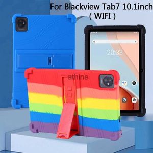 Tablet PC Kılıfları Torbalar 4 Kırak Koruma Şok geçirmez Silikon Kapak Kılıfı Kickstand ile Blackview için Kickstand, Pro 4G WiFi 10.1 Tablet Çocuk Güvenliği Funda YQ240118