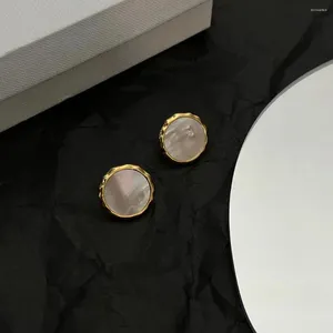 Stud Earrings 2024 Trend Classic High Quality Europe Jewelry For Women Luxury Engagement Geometry Round