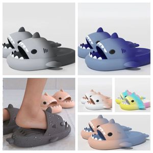 2024 Brand Outdoor Slippers Cartoon Shark Slippers Sandals Men's Women's Casual Tisters Soft Soled Beach Sandals