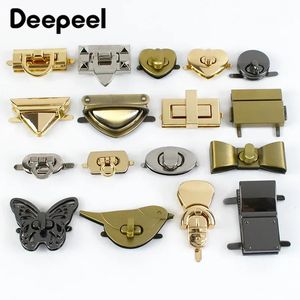 4PCSディープエールメタルバッグロックバックルカラーターンツイストロックバッグClre Purse Decor Clasp Diy Sewing Hardware Accessory 240117