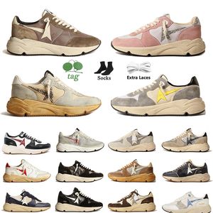 Luksusowa marka Włoch Kobiety mężczyźni Golens Gooseices Casual Designer Buty Beige zamsz czarna biała srebrna platforma brokatowa