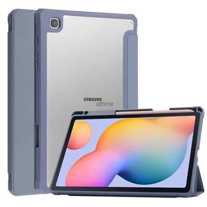 Чехлы для планшетов Сумки для Samsung Galaxy Tab S7/S8 11-дюймовый кожаный чехол для планшета, тройной ультратонкий защитный чехол для Tab S6 Lite 10.4 2020/2022 YQ240118