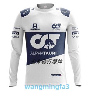 2024新しいモデルメンズTシャツデザイナーホットセラーF1レーシングサイクリングオフロードスーツワークシャツ通気と速乾性丸い首の長袖Tシャツ