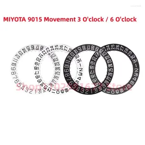 Titta på reparationssatser Tillbehör Original Miyota 9015 Movement White Black Calender Disc 6 kl. 3