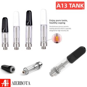 W magazynie 0,5 ml 1 ml czarnego białego ultra-niskiej ceny Atomizery ceramiczne cewkę Vape Wkłady puste zbiornik olejowy 510 Nić Grubość nabożna zbiornik szkła Vape Pen Pen Canada