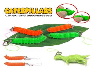 Caterpillar Key Holder Dinosaur Keychain Toys Adult Stress Push Bubbles Autism Toy Reliever Ite Soft Squishy Funny Antistress Relief Gift6466750