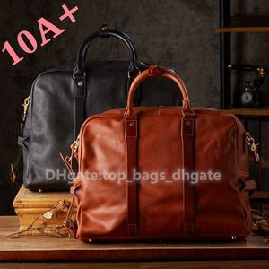 High quality Crossbody Handmade Top Layer Vegetable Bag Tanned Cowhide Handbag for Men's Shoulder Business Trips Fitness Genuine Leather Large Capacity Travel 10A+