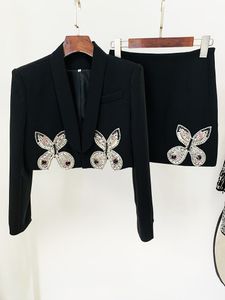 10015 XL 2024 Стиль, женская короткая юбка из двух предметов, черная, розовая, весна-лето, брендовые комплекты из двух предметов в одном стиле, ампир с круглым вырезом, OUl