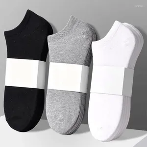 Sportsocken 5 Paris von Short für Herren, reine Baumwolle, schwarz, unsichtbar, Boot, Deodorant, saugfähig, Frühling und Herbst, weiß, dünn