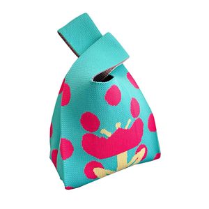 Designer Damen Tasche Sommer Dot Taschen Karomuster Strick Totes Panda Blumen Mode Patchwork Handtaschen Katzen Einkaufstasche rosa blau hellgelb Umhängetasche Umhängetasche