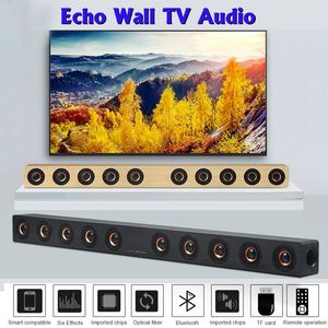 Soundbar Home Theater Alto-falante Bluetooth de madeira 8 + 2 Woofer Echo Wall Soundbar para TV Soundbox Subwoofer HIFI Sistema de som surround estéreo
