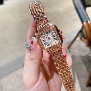 Moda Women Watches Quartz Movement Dress Gold Gold Watch Lady Square Tank Soxless Steel Caso Original Analog Analog Casual Watch Montre