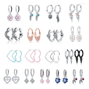 Dangle Brincos Mulheres Para Fazer Jóias Encantos Coração Pingente Ear Studs Brinco S925 Sterling Silver Diy Designer Luxury Jewellry Atacado