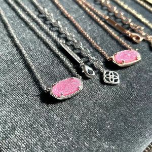 Projektant biżuterii Naszyjnik Owalny Druzy Naszyjnik Złota Kolor Chain Drusy Hexagon Style Luksusowy projektant marki biżuteria mody na wome