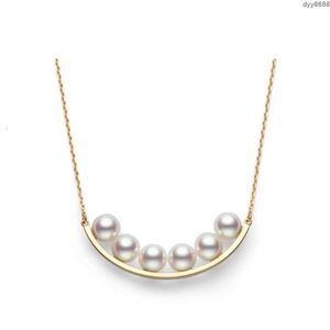 Tiffanylris ace Pendant Pearl Necklaces Smiley Necklace Same Simple Temperament Female Clavicle Chain and High-end Tiktok Goods