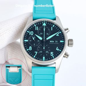 Luxus-Chronograph 41, blaue Herrenuhr, Titangehäuse, Kal. 69385, Automatikwerk, 46 Stunden Gangreserve, Saphirglas, klassische Armbanduhr, 2 Farben