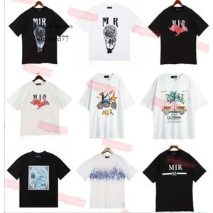 Summer Designer Mens T-shirts Ink Splash Flow Paint Designers Par A Miri Shirts Short Sleeve Hip Hop Streetwear Am Amirirlies Tees Orange 2629